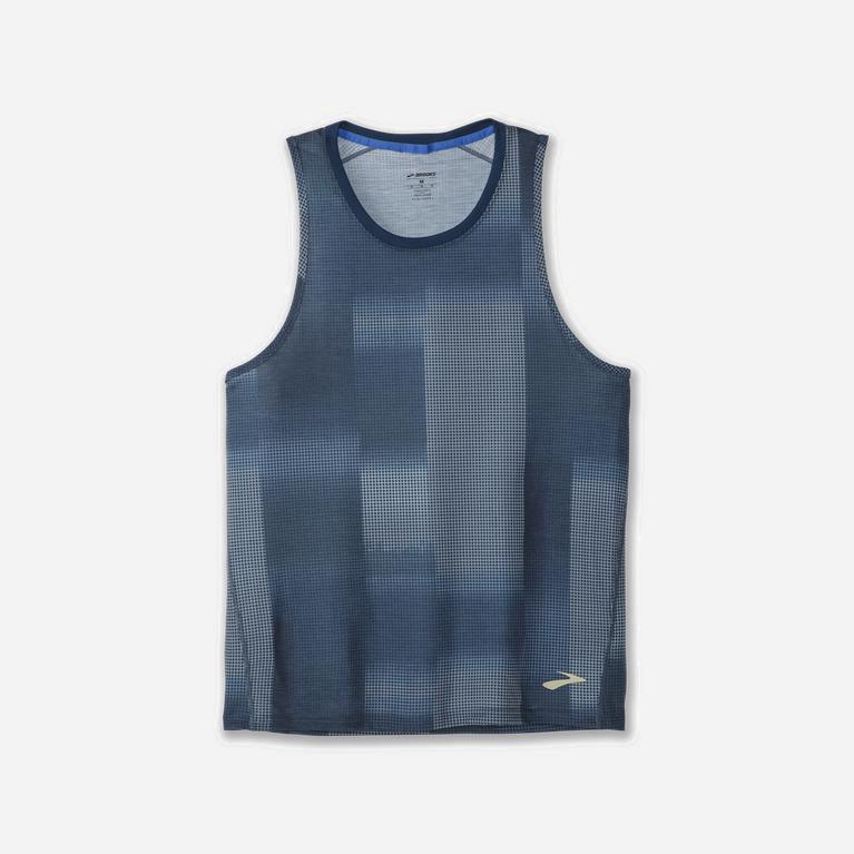 Brooks Distance Graphic Hardlooptanktop voor Heren Indigo (GRTOK-2734)